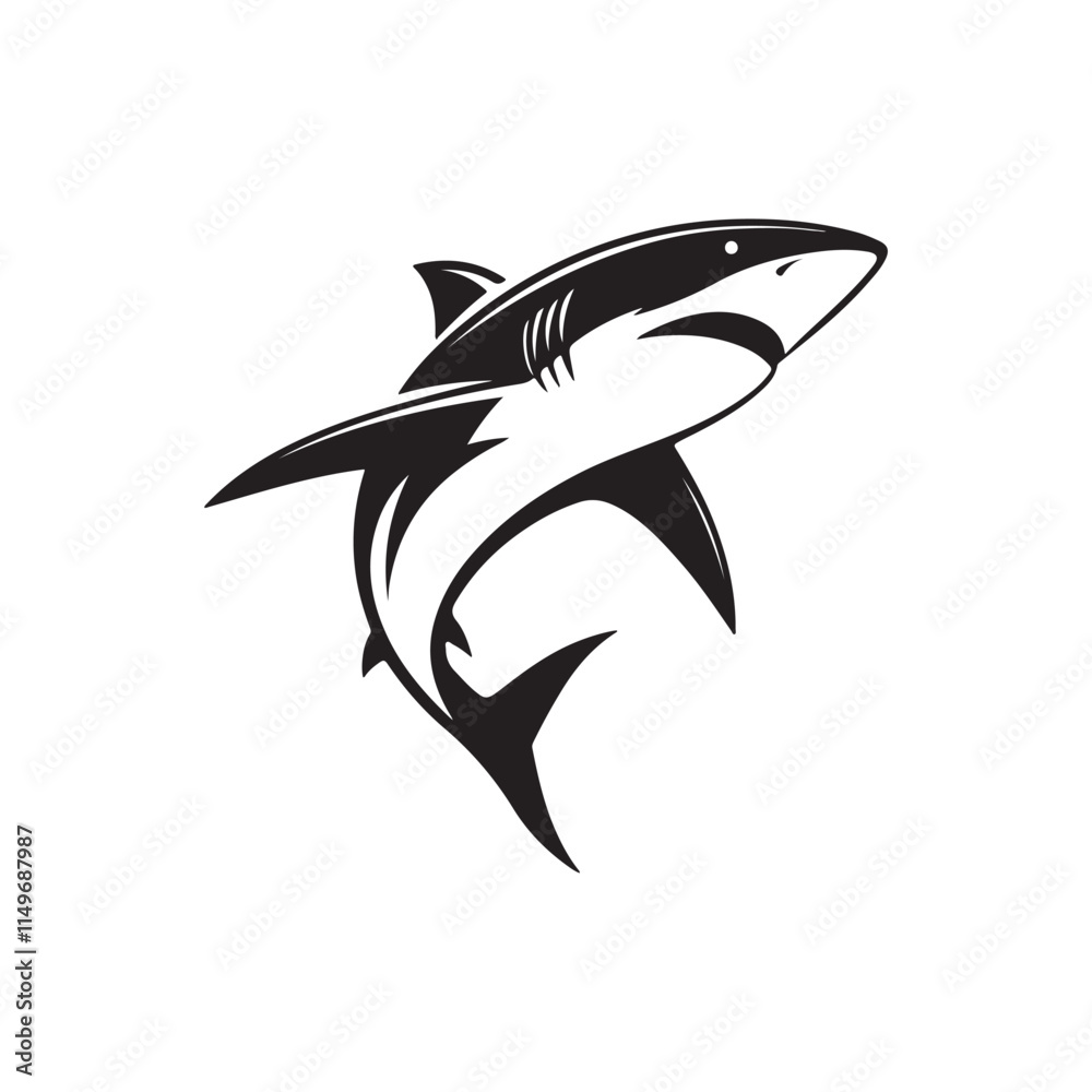 Fototapeta premium shark silhouette vector logo design