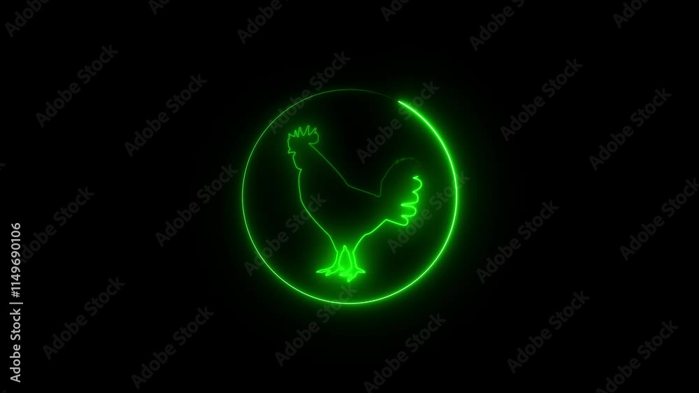 hen neon sign, modern glowing banner design, colorful modern design trends on black background. Vector illustration. hen neon sign, modern glowing banner design, colorful modern design trends on black background. Vector illustration.