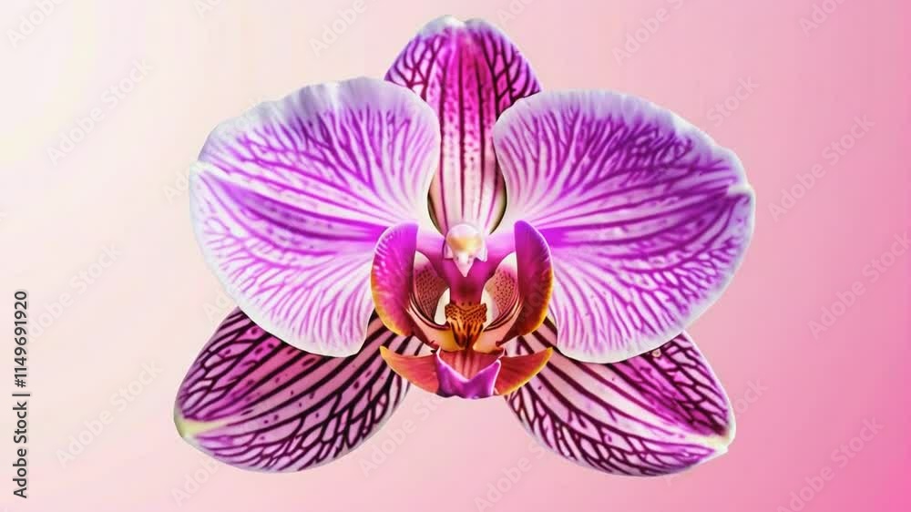 A vibrant purple orchid with intricate patterns, showcasing nature's beauty. A vibrant purple orchid with intricate patterns, showcasing nature's beauty.