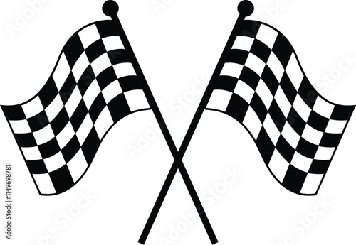 A pair of Checkered Racing flags sport finish line flag Car racing flag vector file