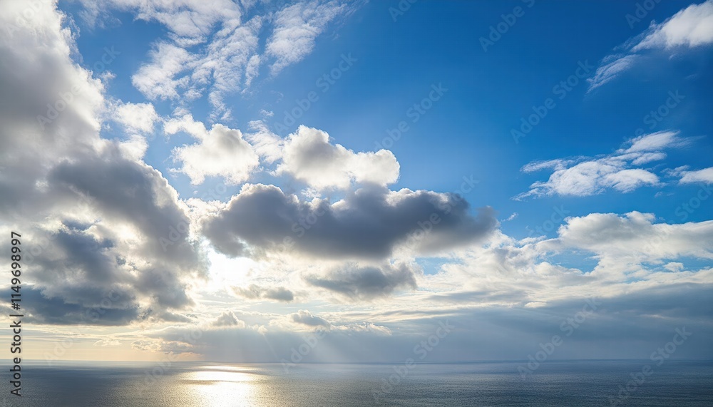 Beautiful Cloudy Sky with Sunshine A Serene Natural Background Representing Peaceful Divine Heaven and Spiritual Reflection in Religion and Natures Splendor Beautiful Cloudy Sky with Sunshine A Serene Natural Background Representing Peaceful Divine Heaven and Spiritual Reflection in Religion and Natures Splendor