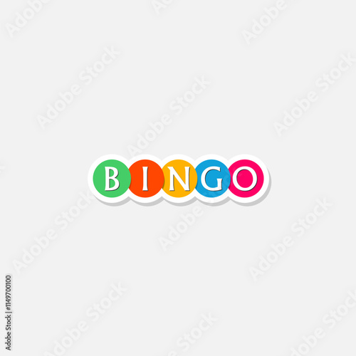 Bingo icon sticker isolated on gray background
