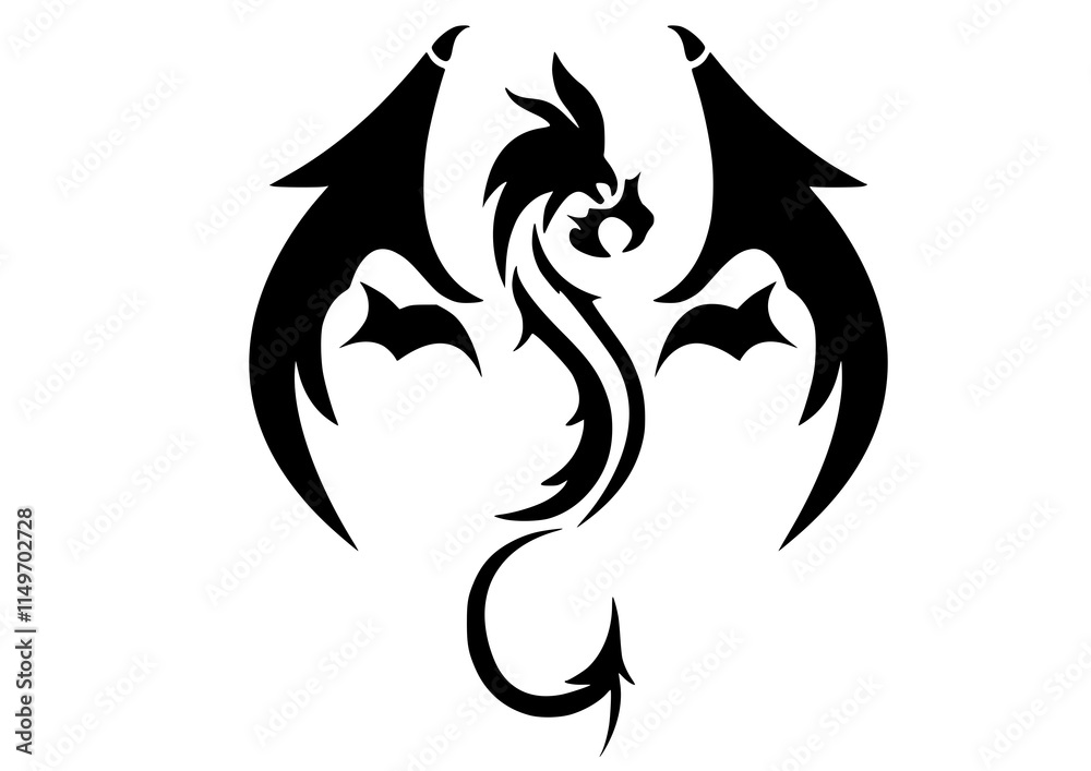 illustration of a dragon on a white background illustration of a dragon on a white background