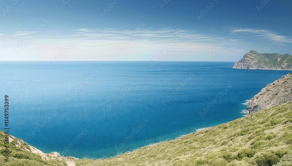Serene Calm Ocean Waves at Dusk A Wide Illustration Capturing the Tranquility of Natures Beauty, Perfect for Relaxation and Meditation Themes in Art and Design Projects. Serene Calm Ocean Waves at Dusk A Wide Illustration Capturing the Tranquility of Natures Beauty, Perfect for Relaxation and Meditation Themes in Art and Design Projects.