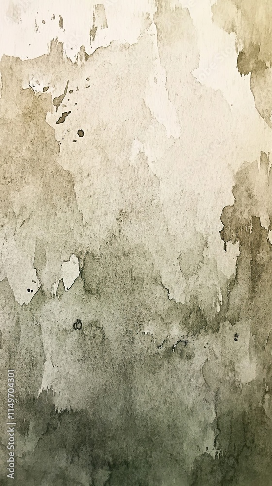 Obraz premium Abstract Watercolor Painting in Shades of Green and Beige