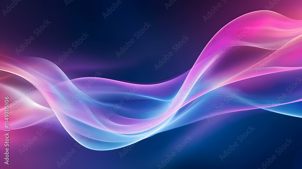 3D abstract background with dynamic, twisting ribbons of light, glowing neon hues of pink, purple, and blue, creating a futuristic, flowing atmosphere 3D abstract background with dynamic, twisting ribbons of light, glowing neon hues of pink, purple, and blue, creating a futuristic, flowing atmosphere
