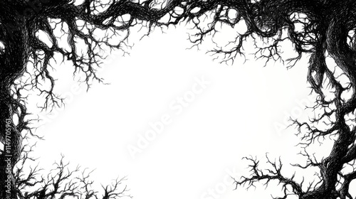 spooky frame border dead trees halloween horror transparent texture