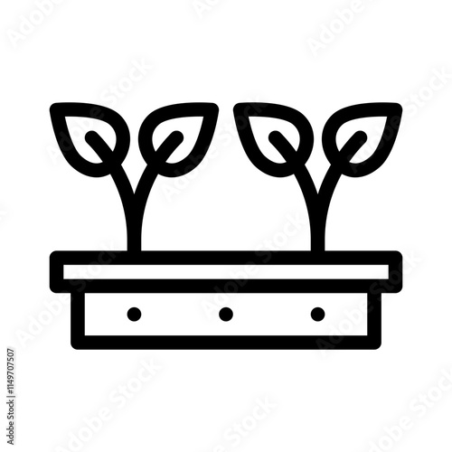 flower bed line icon