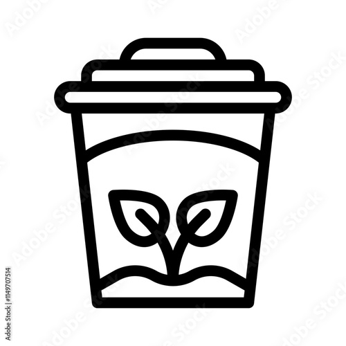 compost bin line icon
