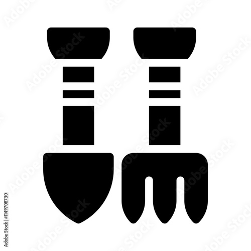 garden fork glyph icon