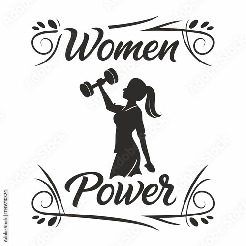 Woman Power exercise vector 