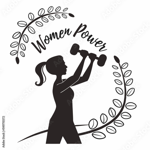 Woman Power exercise vector 