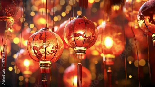 Wallpaper Mural Elegant Lantern Ornaments and Snake Motifs Highlight Chinese New Year 2025 Celebration Torontodigital.ca