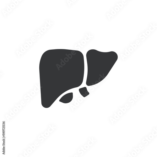 Liver flat glyph icon. Perfect pixel on transparent background