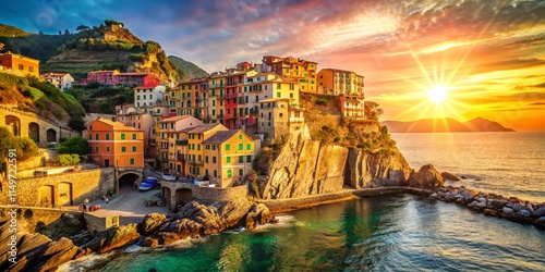 Sunny Italian Coastline Vintage Postcard - Summer Vacation Landscape