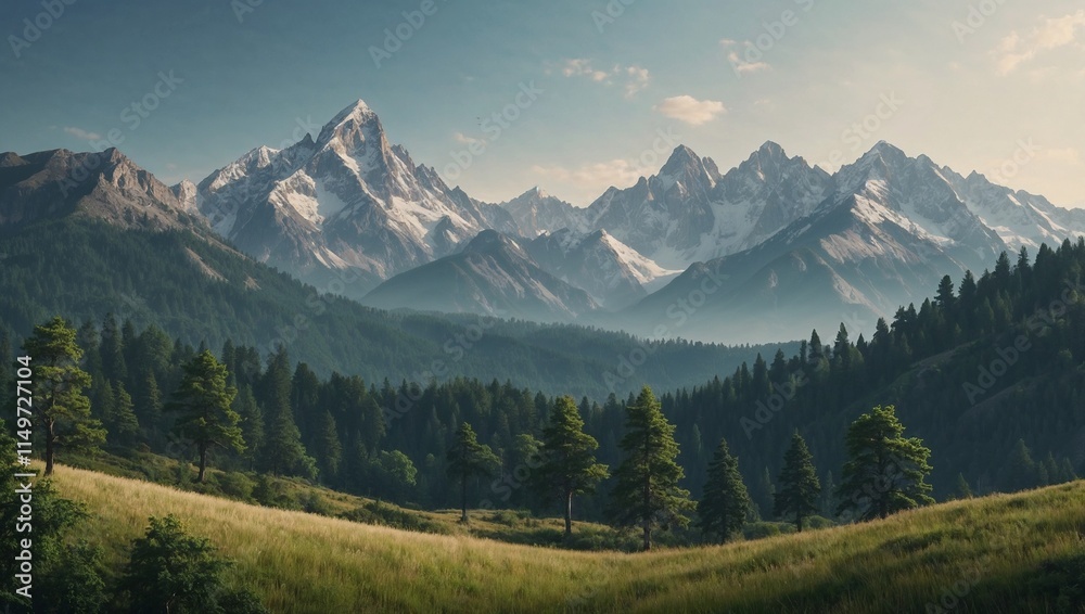 Fototapeta premium view of the mountains