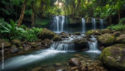 waterfall in the jungle