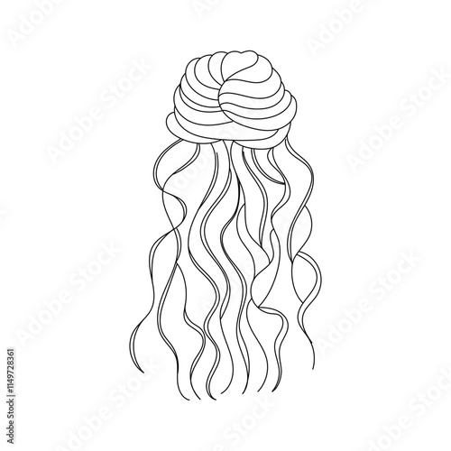 Woman hairstyle hand drawn