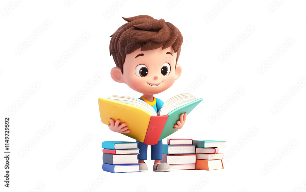 Adorable Boy Character Exploring things on transparent or white background,png Adorable Boy Character Exploring things on transparent or white background,png