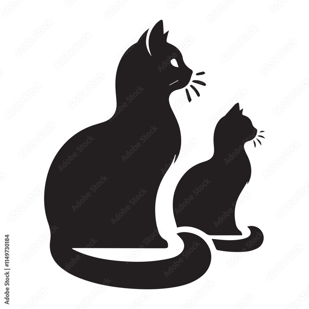 Elegant Cat Silhouette Vector Art for Your Project Elegant Cat Silhouette Vector Art for Your Project