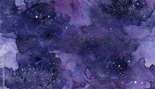 Cosmic Watercolor with Starry Speckles