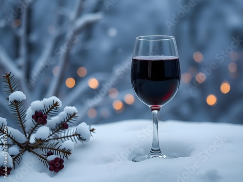 red wine in the snow