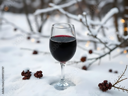red wine in the snow