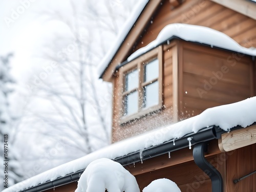 snow covered house