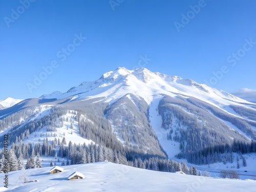 snow covered mountains
