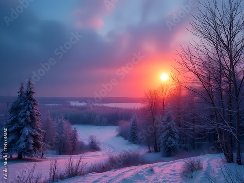 sunrise in winter