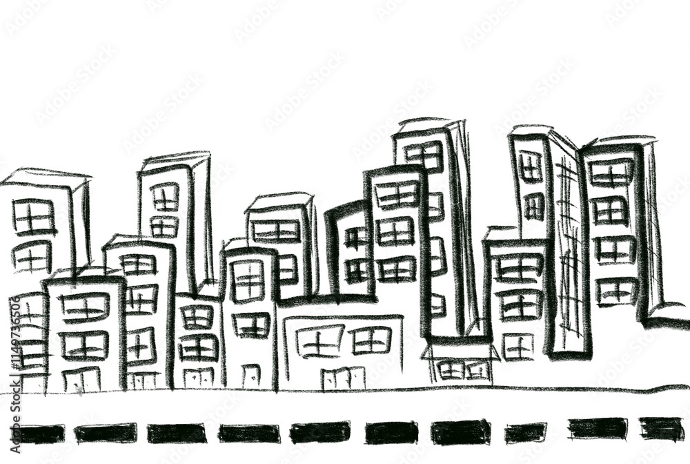 Fototapeta premium city in the city dark view