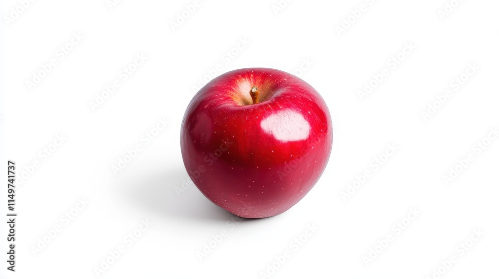 Single red apple isolated on white background, studio shot. Single red apple isolated on white background, studio shot.