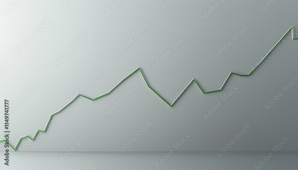 A clean and contemporary design showcasing a single line graph in green tones against a minimalist gray background, conveying incremental market advancement. A clean and contemporary design showcasing a single line graph in green tones against a minimalist gray background, conveying incremental market advancement.