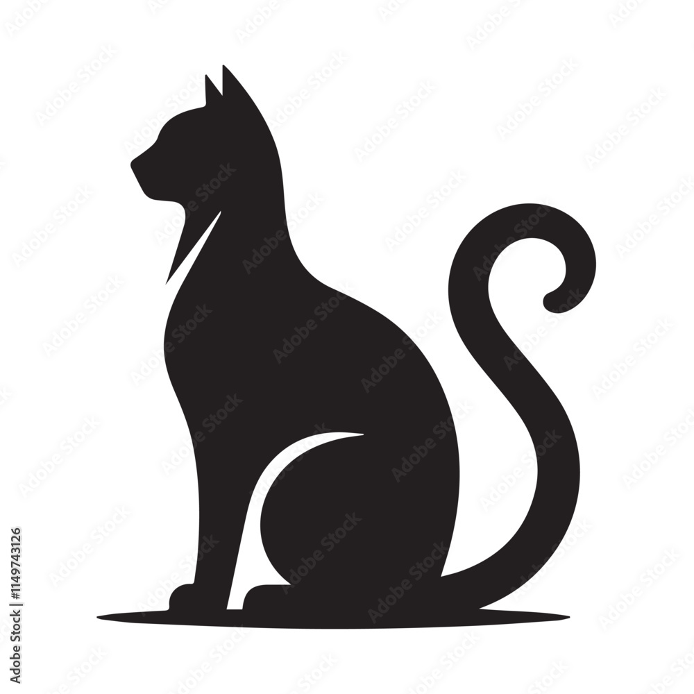 Elegant Cat Silhouette Vector Art for Your Project Elegant Cat Silhouette Vector Art for Your Project