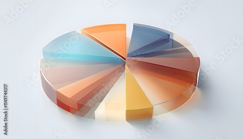Floating Pie Chart - Modern Visualization