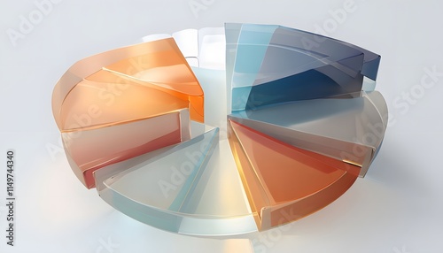 Floating Pie Chart - Modern Visualization