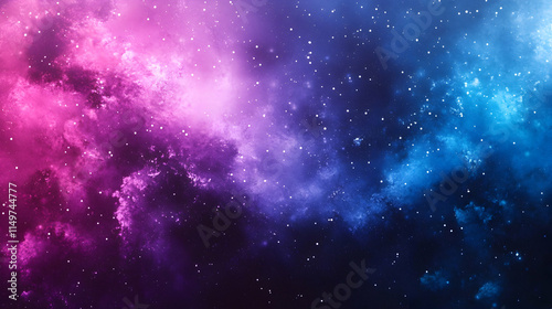An abstract gradient background transitioning from vibrant purple to deep blue, adorned with subtle glowing particles for a futuristic vibe