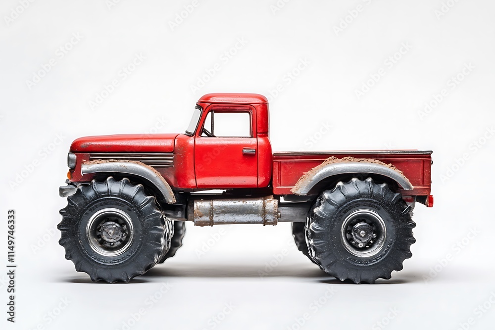 Red Semi trailer Truck Isolated. 3D rendering