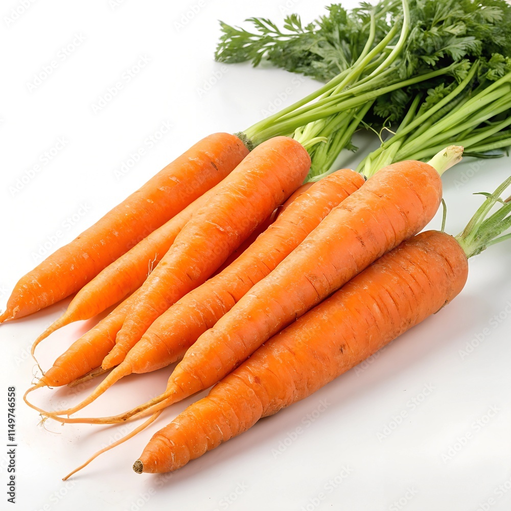 Delicious carrots on white background
Delicious carrots on white background