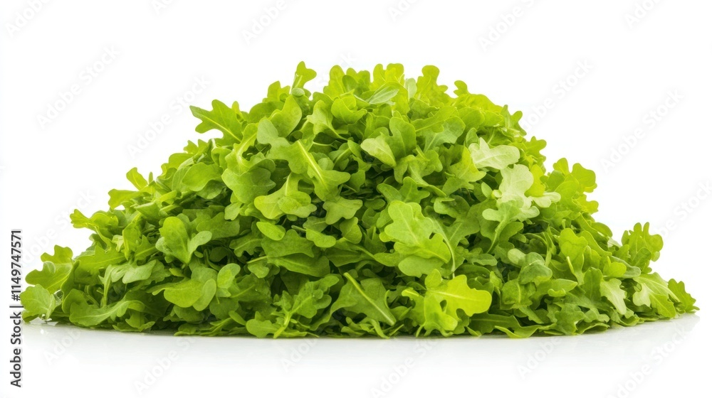 Fresh arugula pile isolated on white background. Fresh arugula pile isolated on white background.