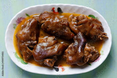 Obraz na płótnie red braised pig trotters w salonie