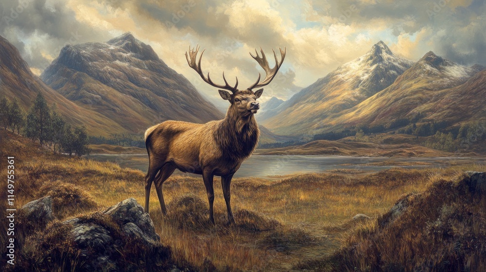 Majestic Red Deer in the Scottish Highlands Majestic Red Deer in the Scottish Highlands