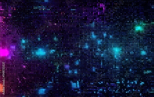 Wallpaper Mural Neon Pixel Grid Abstract Digital Art Background Torontodigital.ca