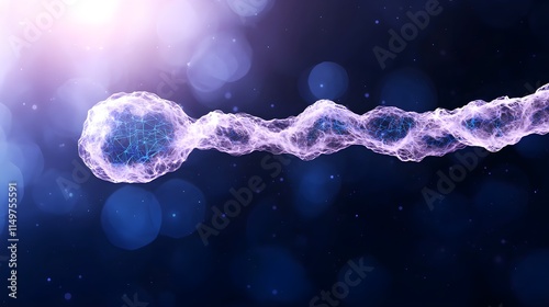 Artistic representation of a sperm cell in motion photo