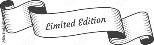 Vintage ribbon banner featuring the phrase limited edition, perfect for enhancing advertising and marketing strategies for rare and collectible products, exuding elegance and exclusivity