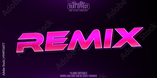 Remix editable text effect, customizable party and disco 3d font style