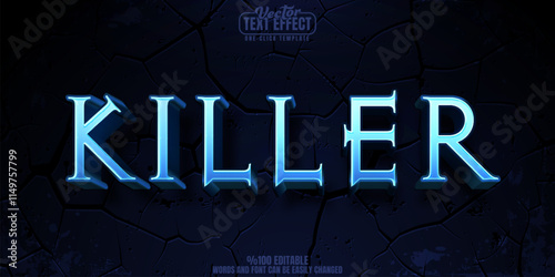 Killer editable text effect, customizable murder and crime 3d font style