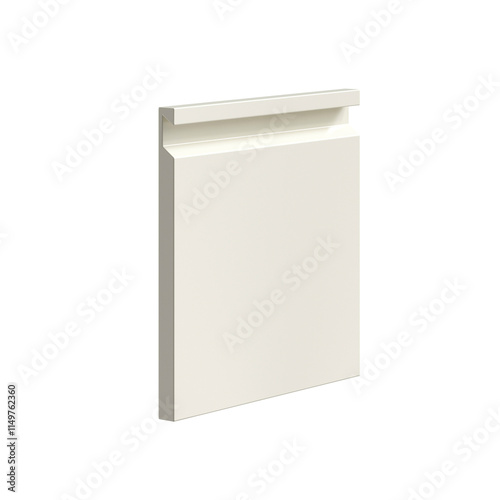 3d visualization of kitchen facade, white classic kitchen facade, kitchen cabinet door, side view