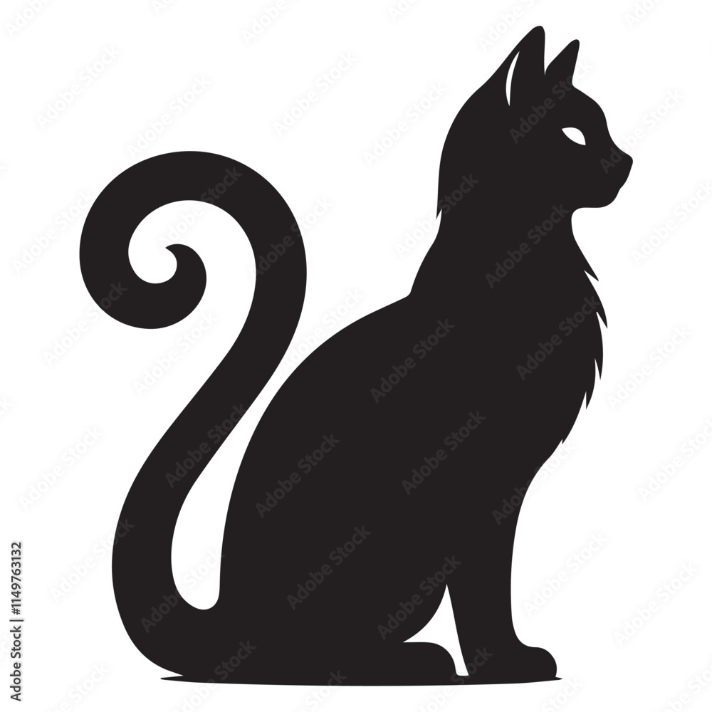 Elegant Cat Silhouette Vector Art for Your Project Elegant Cat Silhouette Vector Art for Your Project