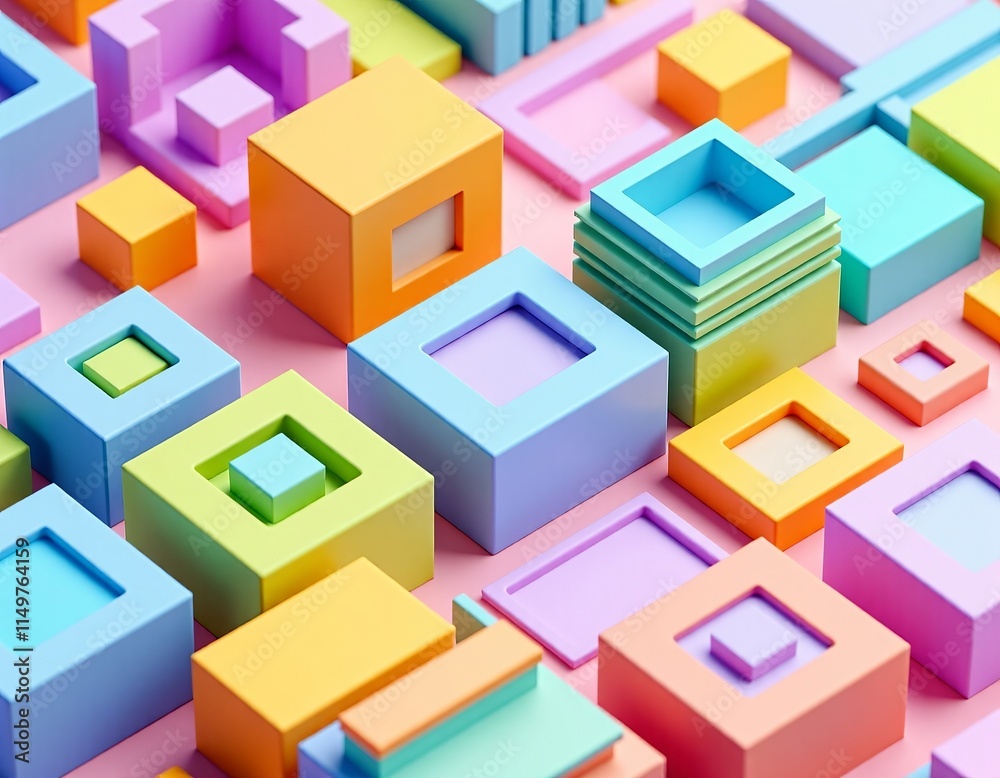 Pastel Gradient Squares 3D Wallpaper, Vaporwave Style, Abstract Background for Desktop, Commercial Use Pastel Gradient Squares 3D Wallpaper, Vaporwave Style, Abstract Background for Desktop, Commercial Use